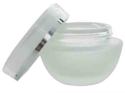 Oval Frosted Glass Bottle 50ml + White Cap