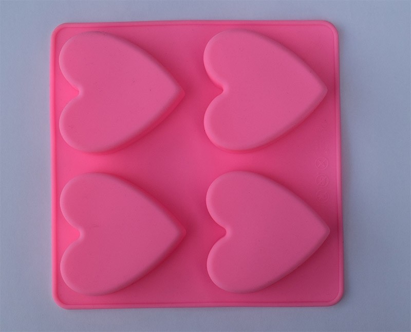 Silicone Mould - 4 Hearts