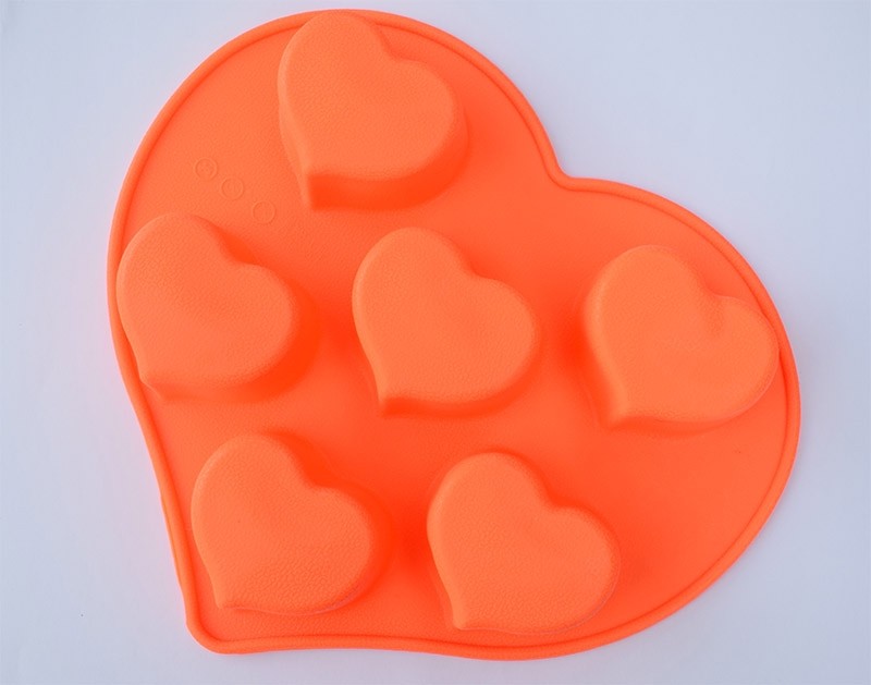 Silicone Mould - 6 Hearts