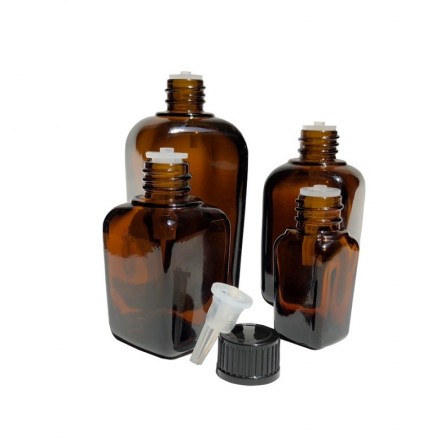 Square Amber Bottle 30ml with Dropper Cap