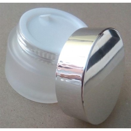 Frosted Glass Jar 50ml with Inner Lid