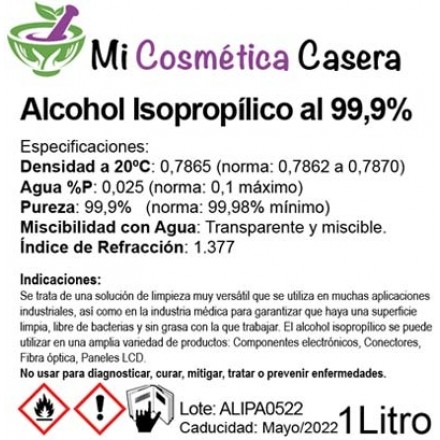 Alcohol Isopropílico 99,9% - 1 Litro