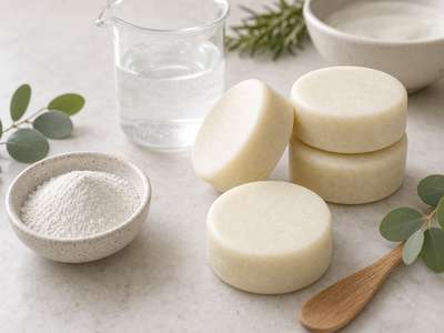 Gentle solid shampoo with Disodium Cocoyl Glutamate