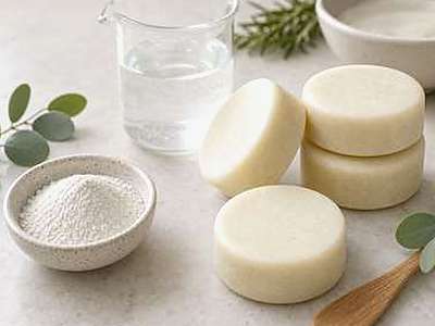 Gentle solid shampoo with granulated SCI